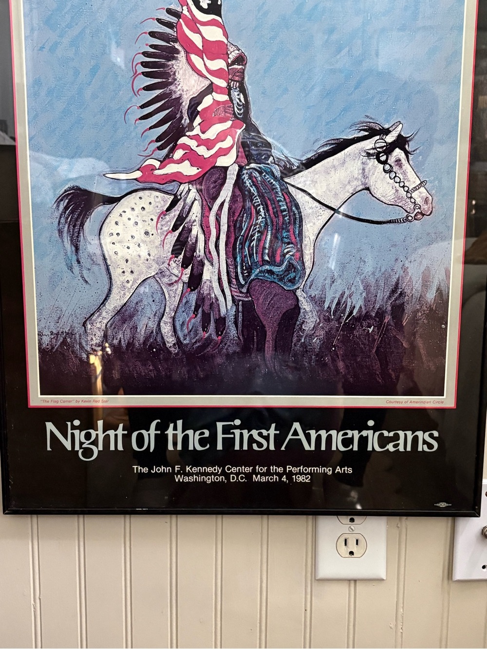 Vintage Kevin Red Star “Night of the First Americans” Print Signed & Framed VTG - Picture 3 of 12